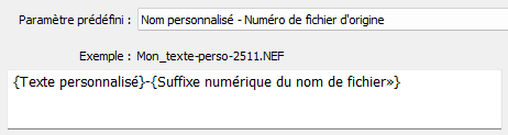 Texte personnalisé et numéro de la photo dans Lightroom Classic