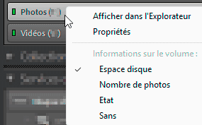 Les différentes informations sur un volume.