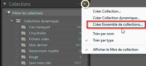 Créer un ensemble de Collections dans Lightroom Classic