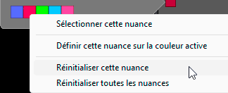 Définir une nuance et réinitialiser les nuances de couleurs prédéfinies du panneau Color Grading de Lightroom Classic
