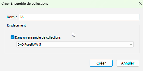 Ensemble de collections dans Lightroom Classic