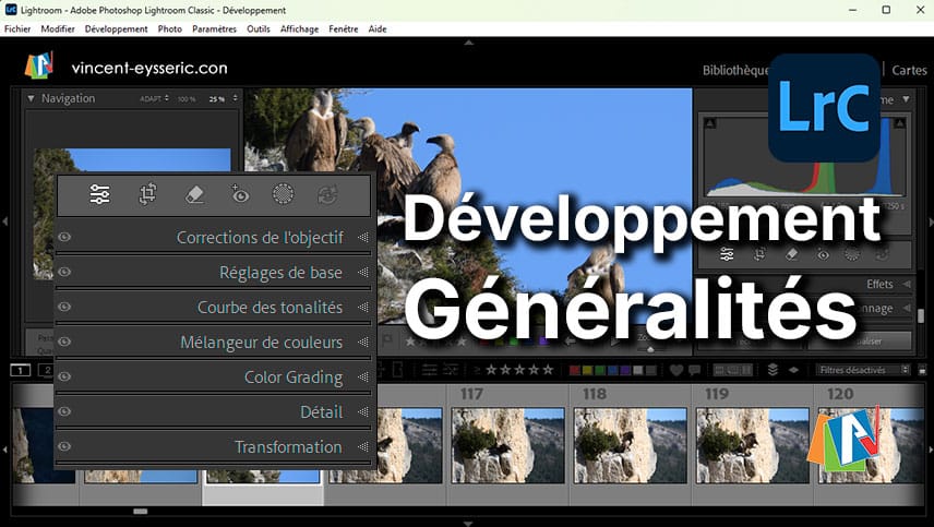 Généralités sur le module Développement de Lightroom Classic