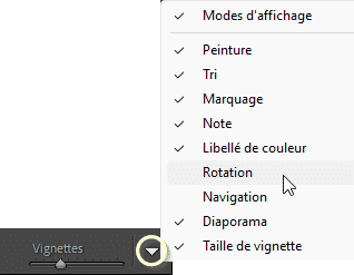 Le menu de la barre d'Outils du module Bibliothèque de Lightroom Classic