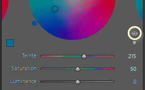 Œil de masquage de réglages du panneau Color Grading dans Lightroom Classic