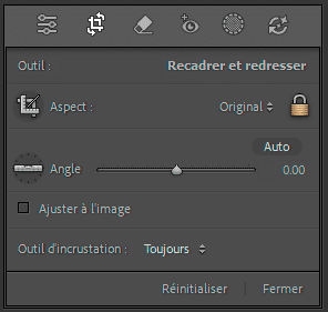 Panneau Recadrage de Lightroom Classic