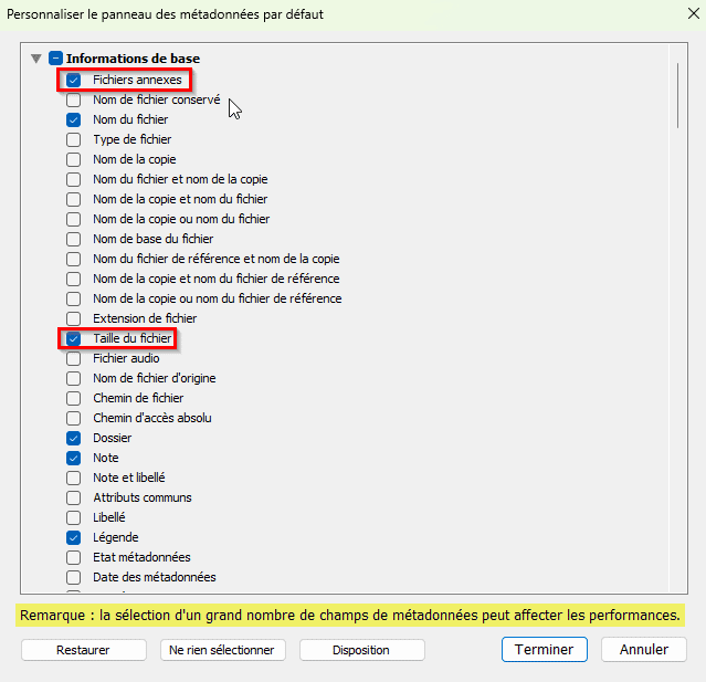 Personnaliser le panneau Métadonnées de Lightroom Classic