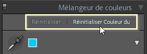 Réinitialiser les réglages du panneau Mélangeur de couleurs de Lightroom Classic