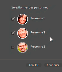 Choix de personnes pour créer des masques dans Lightroom Classic