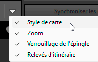 Sélectionner le contenu de la barre d'outils du module Cartes de Lightroom Classic