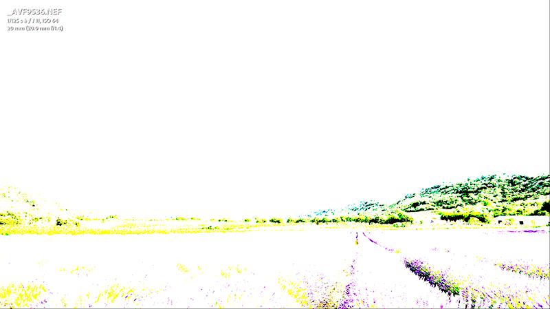 Visualisation des zones bouchées de l'image avec appuie de la touche Alt/Option dans Lightroom Classic