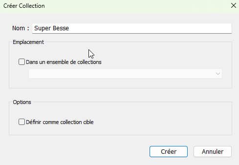 Options pour la création de collection à partir de cartes dans Lightroom Classic