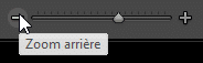 Curseur zoom de la barre d'Outils du module Cartes de Lightroom Classic