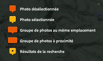 Afficher la légende de la carte dans Lightroom Classic