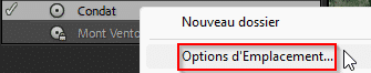 Modifier les options d'emplacement dans Lightroom Classic