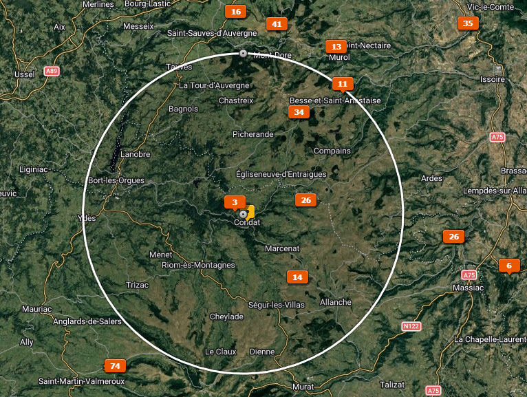 Rayon d'Emplacements enregistrés dans Lightroom Classic