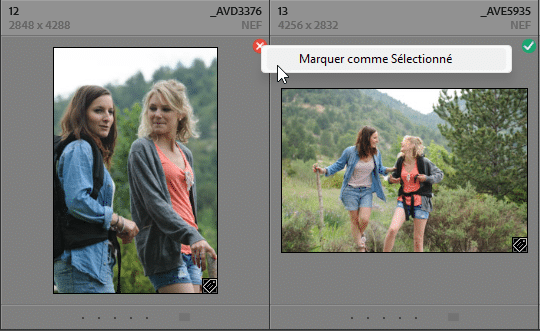 Rejeter ou Sélectionner une photo grâce à son badge du Tri assisté de Lightroom Classic